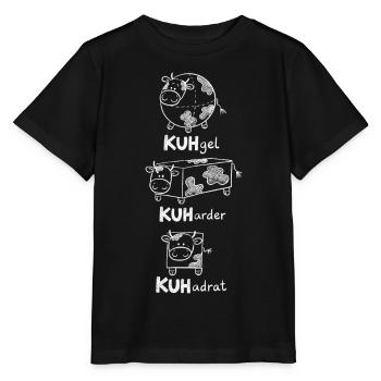 Kuh Mathe Geometrie Formen Wortspiel - Stanley/Stella Kinder T-Shirt MINI CREATOR  - Schwarz - Vorne - Mikhail (115cm)