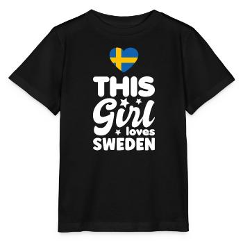 Drapeau de la Suède Scandinavie Drapeau suédois - T-shirt bio MINI CREATOR Stanley/Stella Enfant - noir - Devant - Mikhail (115cm)