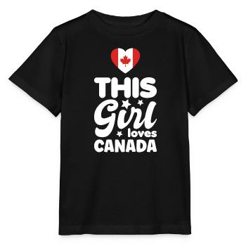 Drapeau du Canada Feuille d’érable Drapeau canadien Canada - T-shirt bio MINI CREATOR Stanley/Stella Enfant - noir - Devant - Mikhail (115cm)