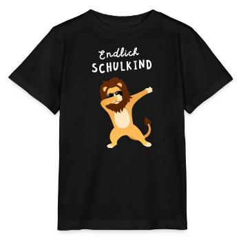 Endlich Schulkind Löwe Einschulung - Stanley/Stella Kinder T-Shirt MINI CREATOR  - Schwarz - Vorne - Mikhail (115cm)