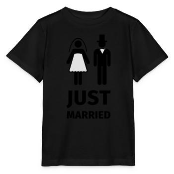 just married - Stanley/Stella MINI CREATOR Kids’ T-Shirt - black - Front - Mikhail (115cm)