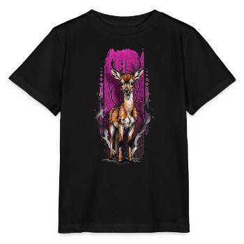 Merveille innocente : Bébé cerf tacheté - T-shirt bio MINI CREATOR Stanley/Stella Enfant - noir - Devant - Mikhail (115cm)