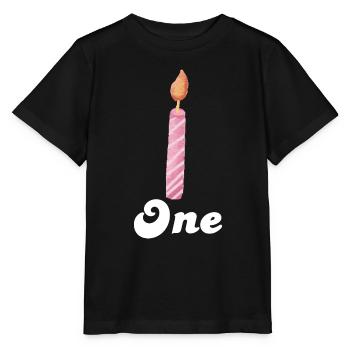 Kerze zum 1. Jahrestag - Stanley/Stella Kinder T-Shirt MINI CREATOR  - Schwarz - Vorne - Mikhail (115cm)