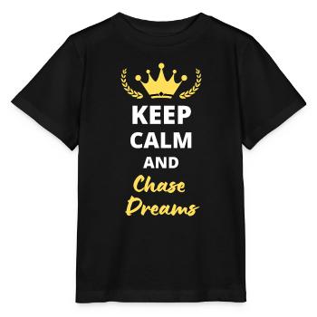“Keep Calm and Chase Dreams” - Rêves et ambition - T-shirt bio MINI CREATOR Stanley/Stella Enfant - noir - Devant - Mikhail (115cm)
