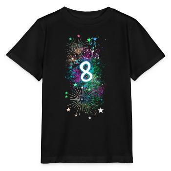 8,birthday,8 years, fireworks, graffiti - Stanley/Stella MINI CREATOR Kids’ T-Shirt - black - Front - Mikhail (115cm)