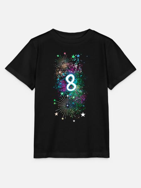 8,birthday,8 years, fireworks, graffiti - Stanley/Stella MINI CREATOR Kids’ T-Shirt - black