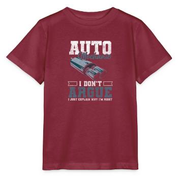 Car mechanic, mechanic, tool, hobbyist - Stanley/Stella MINI CREATOR Kids’ T-Shirt - burgundy - Front - Kain (125cm)