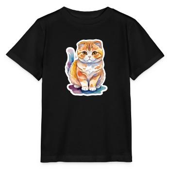 Scottish Fold Scottish Fold-Eared Cat - Stanley/Stella MINI CREATOR Kids’ T-Shirt - black - Front - Mikhail (115cm)