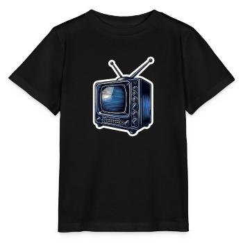 Blue retro television - Stanley/Stella MINI CREATOR Kids’ T-Shirt - black - Front - Mikhail (115cm)