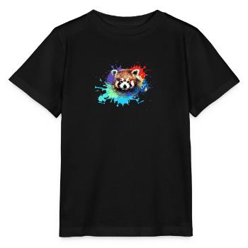 Roter panda ,Graffiti, Malerei,pandabär, bär, bunt - Stanley/Stella Kinder T-Shirt MINI CREATOR  - Schwarz - Vorne - Mikhail (115cm)