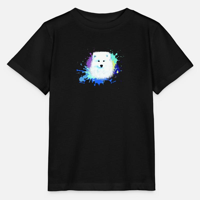 samojede, hund ,graffiti,malerei wolf,pastell,bunt - Stanley/Stella Kinder T-Shirt MINI CREATOR  - Schwarz