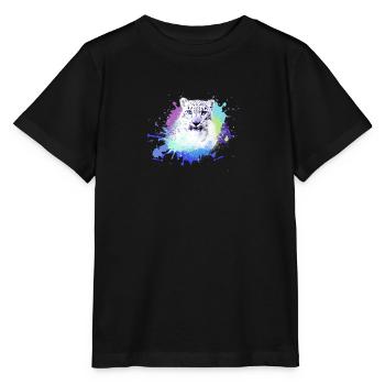schneeleopard,katze,leopard, jaguar,bunt - Stanley/Stella Kinder T-Shirt MINI CREATOR  - Schwarz - Vorne - Mikhail (115cm)