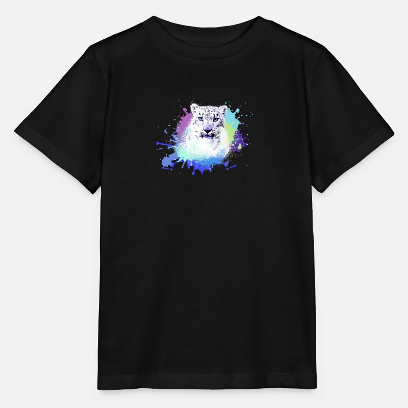 schneeleopard,katze,leopard, jaguar,bunt - Stanley/Stella Kinder T-Shirt MINI CREATOR  - Schwarz