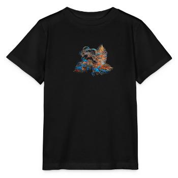 Flower, Lotus, Tropical, Painting, White, Palm Tree, Gold - Stanley/Stella MINI CREATOR Kids’ T-Shirt - black - Front - Mikhail (115cm)