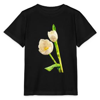 Couleurs d’eau fleurs printemps printemps tulipe - T-shirt bio MINI CREATOR Stanley/Stella Enfant - noir - Devant - Mikhail (115cm)