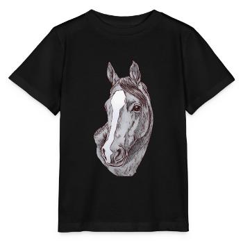 Cheval motif animal motif animal animal - T-shirt bio MINI CREATOR Stanley/Stella Enfant - noir - Devant - Mikhail (115cm)