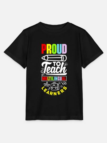 Le linguiste enseignant d’anglais langue seconde fier d’enseigner le multilingue - T-shirt bio MINI CREATOR Stanley/Stella Enfant - noir