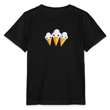 eistüten, eis,icecream,comic - Stanley/Stella Kinder T-Shirt MINI CREATOR  - Schwarz - Vorne - Mikhail (115cm)