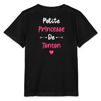 Petite princesse de Tonton - T-shirt bio MINI CREATOR Stanley/Stella Enfant - noir - Devant - Mikhail (115cm)