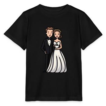 Mariage mariée marié jeunes mariés - T-shirt bio MINI CREATOR Stanley/Stella Enfant - noir - Devant - Mikhail (115cm)