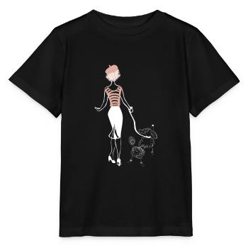 Gassi mit Pudel - Stanley/Stella Kinder T-Shirt MINI CREATOR  - Schwarz - Vorne - Mikhail (115cm)