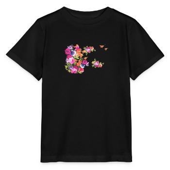 fleurs,fleur,printemps,fleurs - T-shirt bio MINI CREATOR Stanley/Stella Enfant - noir - Devant - Mikhail (115cm)