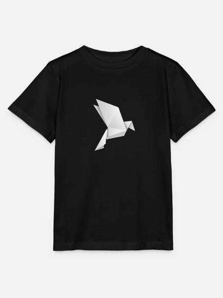Origami oiseau colombe de la paix - T-shirt bio MINI CREATOR Stanley/Stella Enfant - noir