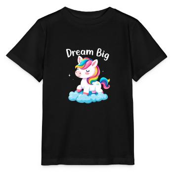 Dream Big Unicorn Inspiration für Einhorn-Liebhaber - Stanley/Stella Kinder T-Shirt MINI CREATOR  - Schwarz - Vorne - Mikhail (115cm)