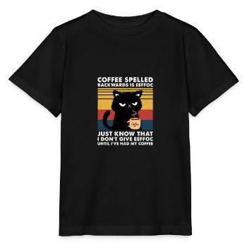 Coffee Spelled Backwards Is Eeffoc - Stanley/Stella MINI CREATOR Kids’ T-Shirt - black - Front - Mikhail (115cm)