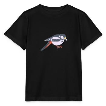 Great spotted woodpecker - Stanley/Stella MINI CREATOR Kids’ T-Shirt - black - Front - Mikhail (115cm)