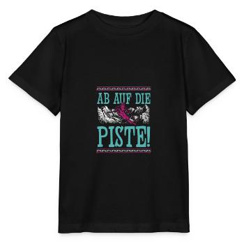 ab auf die piste - Stanley/Stella Kinder T-Shirt MINI CREATOR  - Schwarz - Vorne - Mikhail (115cm)