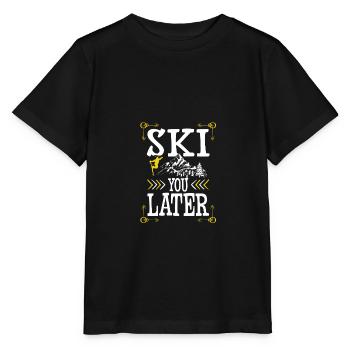 ski skiing - Stanley/Stella MINI CREATOR Kids’ T-Shirt - black - Front - Mikhail (115cm)