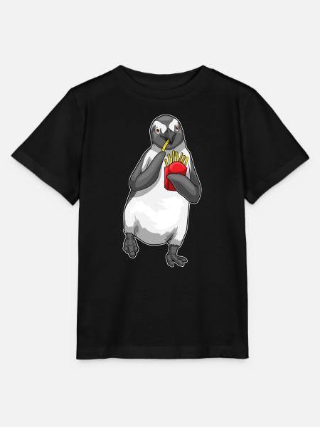 Pinguin Pommes frites - Stanley/Stella Kinder T-Shirt MINI CREATOR - Schwarz