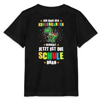 Schulkind Dino Schulbeginn Geschenk - Stanley/Stella Kinder T-Shirt MINI CREATOR  - Schwarz - Vorne - Mikhail (115cm)