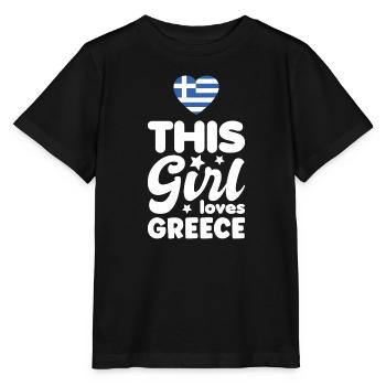 Griechenland Flagge Hellas Athen Griechische Fahne - Stanley/Stella Kinder T-Shirt MINI CREATOR  - Schwarz - Vorne - Mikhail (115cm)