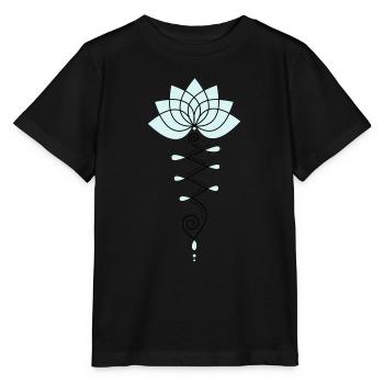 Lotus Blume Lotusblüte Buddhismus Symbol Yoga OM - Stanley/Stella Kinder T-Shirt MINI CREATOR  - Schwarz - Vorne - Mikhail (115cm)