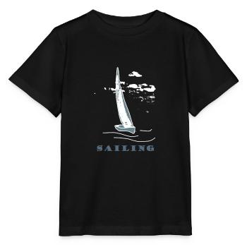 Voilier,Mer,cadeau,cool,trend - T-shirt bio MINI CREATOR Stanley/Stella Enfant - noir - Devant - Mikhail (115cm)