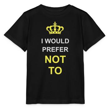 Je préfère ne pas - T-shirt bio MINI CREATOR Stanley/Stella Enfant - noir - Devant - Mikhail (115cm)