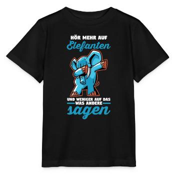 Dickhäuter Rüsseltier Dabbing Elefant - Stanley/Stella Kinder T-Shirt MINI CREATOR  - Schwarz - Vorne - Mikhail (115cm)