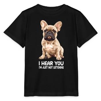 French Bulldog - Stanley/Stella MINI CREATOR Kids’ T-Shirt - black - Front - Mikhail (115cm)