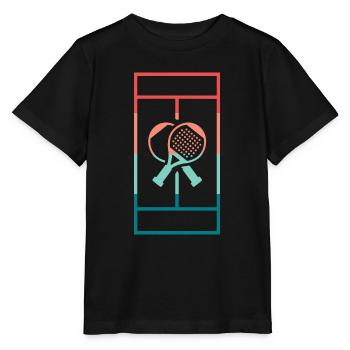 Padel Spielfeld Padeltennis Padelspieler - Stanley/Stella Kinder T-Shirt MINI CREATOR  - Schwarz - Vorne - Mikhail (115cm)