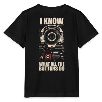 Ich weiß, was alle Tasten tun - Stanley/Stella Kinder T-Shirt MINI CREATOR  - Schwarz - Vorne - Mikhail (115cm)