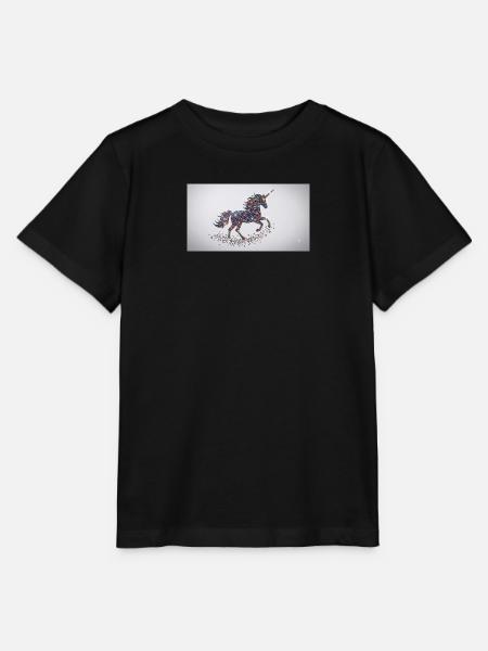 Glitzerndes Einhorn-Mosaik - Stanley/Stella Kinder T-Shirt MINI CREATOR  - Schwarz