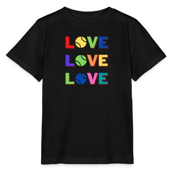 Love Love Love Tennis Slogan Design - Stanley/Stella MINI CREATOR Kids’ T-Shirt - black - Front - Mikhail (115cm)