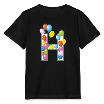 ballons lettre H - T-shirt bio MINI CREATOR Stanley/Stella Enfant - noir - Devant - Mikhail (115cm)