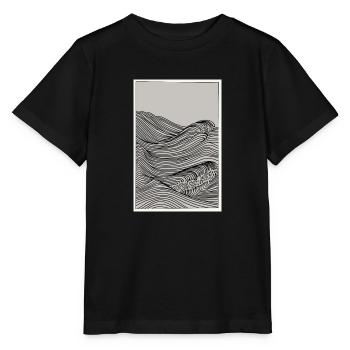 Les vagues comme croquis - T-shirt bio MINI CREATOR Stanley/Stella Enfant - noir - Devant - Mikhail (115cm)