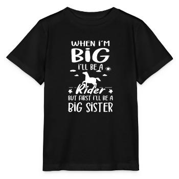 Je serai une grande sœur cavalière Nouvelles grandes sœurs - T-shirt bio MINI CREATOR Stanley/Stella Enfant - noir - Devant - Mikhail (115cm)