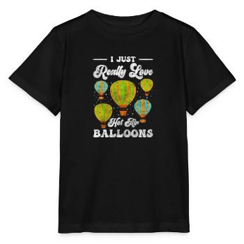 Balloon Flying Clouds Gas Balloon - Stanley/Stella MINI CREATOR Kids’ T-Shirt - black - Front - Mikhail (115cm)