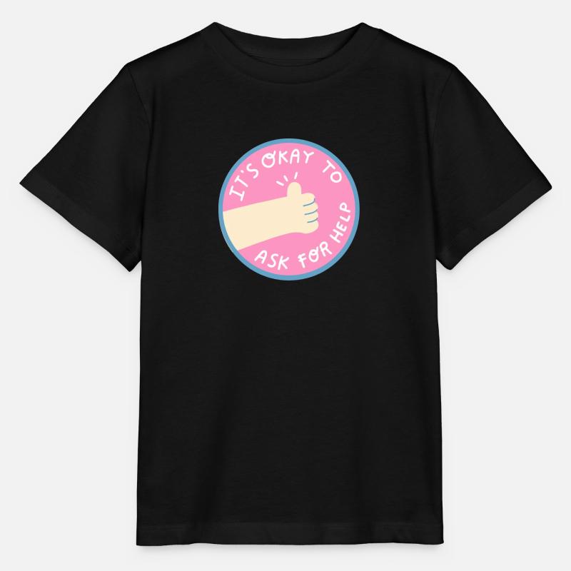 L’aide est ok - T-shirt bio MINI CREATOR Stanley/Stella Enfant - noir