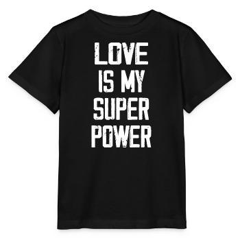 Liebe ist meine Superkraft - Stanley/Stella Kinder T-Shirt MINI CREATOR  - Schwarz - Vorne - Mikhail (115cm)
